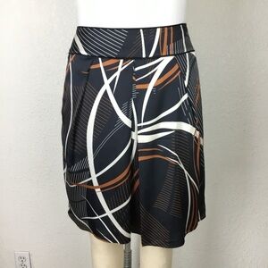 Calvin Klein Womens Skirt Sz 6 Silky Satin Pleated Knee Length Packets Black